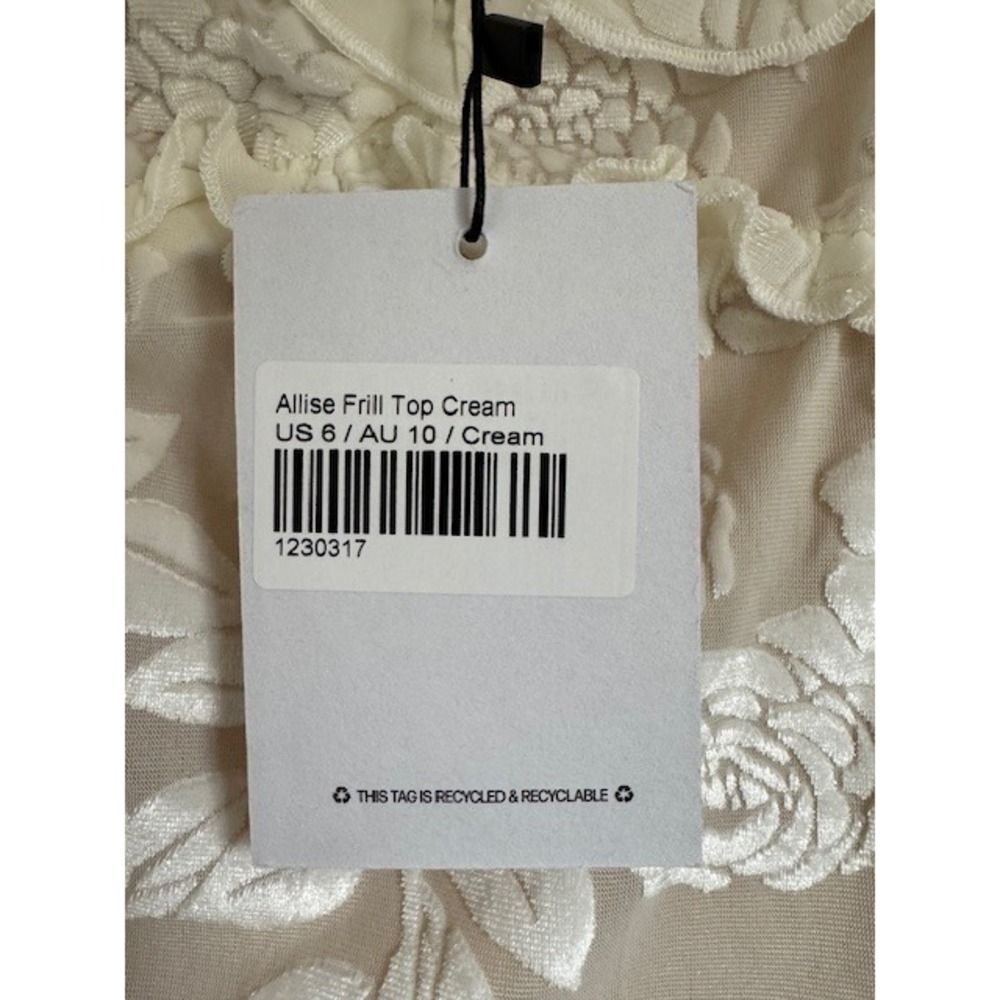 NWT Princess Polly Allise Frill Top Cream Lace Floral Ruffle Camisole Women US 6 - Picture 5 of 9
